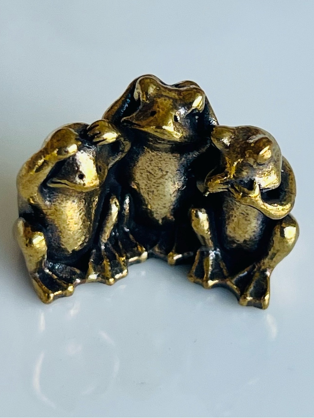 Three Wise Frogs Brass Figurine #386